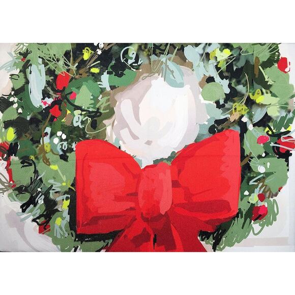 Christmas Throw Front Door Wreath White Red Green 50x60" NEW Made in USA - Picture 2 of 3